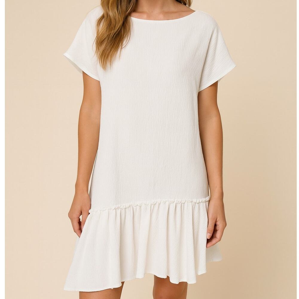 ALLSAINTS Sara Textured Ruffle Hem Dress